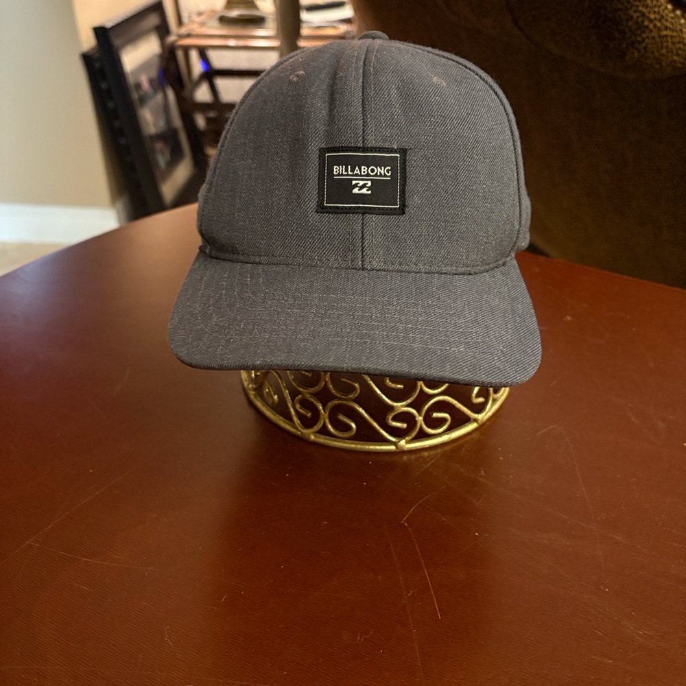 BILLABONG Baseball Hat Cap Patch Snapback Gray Adjustable OS